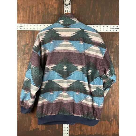 BRAETAN AZTEC SOUTHWESTERN REVERSIBLE COAT RAIN JACKET NAVY MENS LARGE NO TAG - Picture 7 of 9